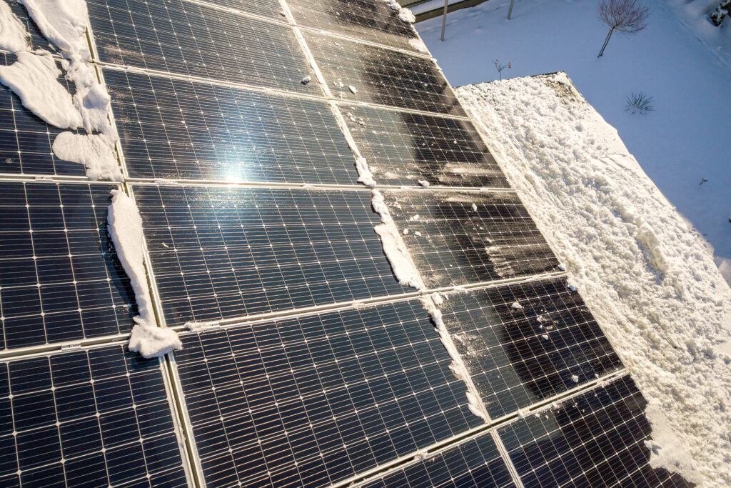 Photovoltaik in Leipzig im Winter