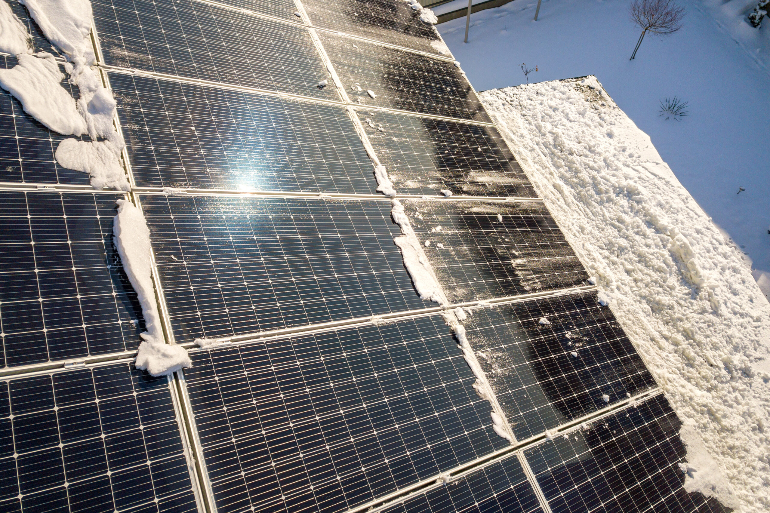 Photovoltaik in Leipzig im Winter